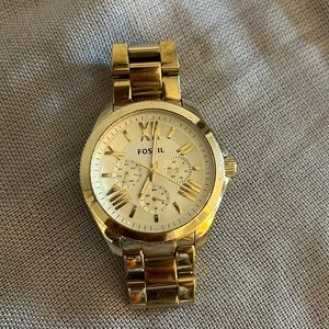 Gold - Fossil Watch - Oversized